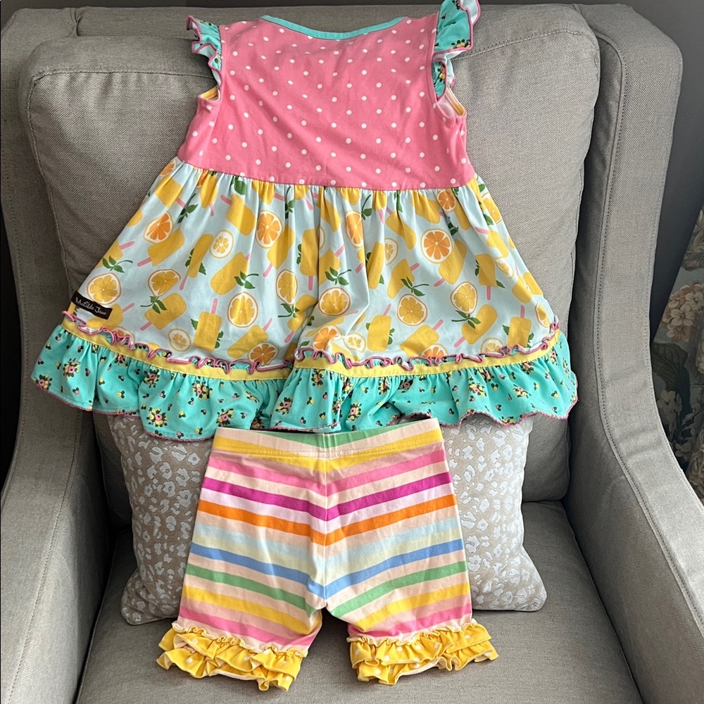 Matilda Jane set includes a "Sweet Popsicle" tunic striped shorties - Picture 4 of 6